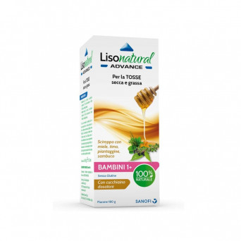 Lisonatural Advance Bambini 180 g sciroppo 100% naturale per la tosse secca e grassa