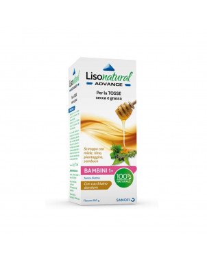 Lisonatural Advance Bambini 180 g sciroppo 100% naturale per la tosse secca e grassa