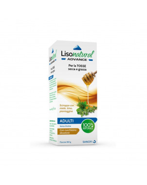 Lisonatural Advance Adultes 180 g Sirop contre la toux sèche et humide au miel, thym et plantain