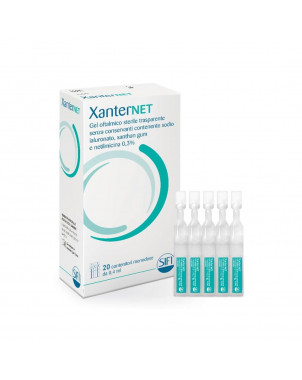 XanterNet Augengel in sterilen Fläschchen, geeignet für die Wundversorgung und Abschürfungen der Augen