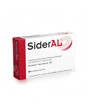 Sideral 20 capsules food supplement indicated for anemic, iron-deficient and dialysis patients.