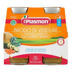 Plasmon Brodo di verdure 4 mesi+ Confezione 4 vasetti da 125 ml