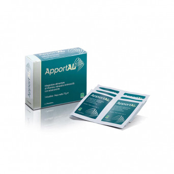 Apportal 14 sachets indicated to reduce and combat cough, cold, sore throat.