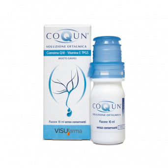 Coqun Ophthalmic Solution 10 ml indicated as a complementary treatment to hypotensive therapy in glaucoma