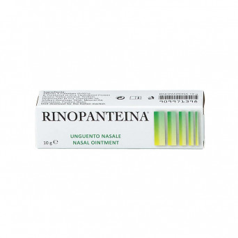 Pommade nasale Rhinopanteina 10 g indiquée pour lubrifier et maintenir l'hydratation de la muqueuse nasale