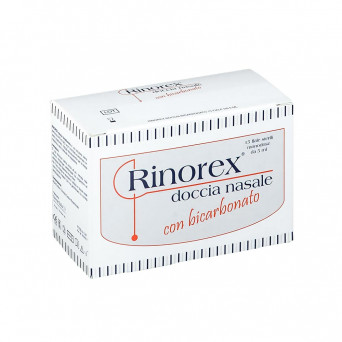 Rinorex douche nasale bicarbonate 15 flacons indiqué en aérosolthérapie dans le traitement des maladies respiratoires