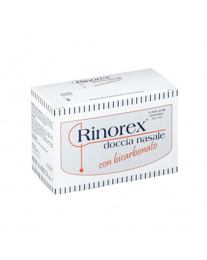 Rinorex nasal shower bicarbonate 15 vials indicated in aerosol therapy in the treatment of respiratory conditions