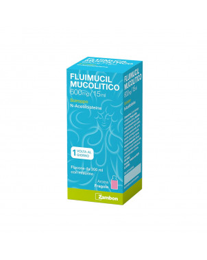 Fluimucil mucolitico 600 mg 15 ml sciroppo 200 ml indicato per il trattamento delle malattie dell'apparato respiratorio