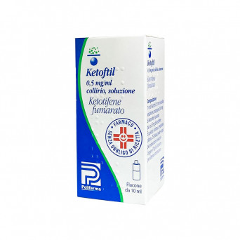 Ketoftil eye drops 10 ml indicated in the treatment of acute and chronic inflammation of an allergic nature