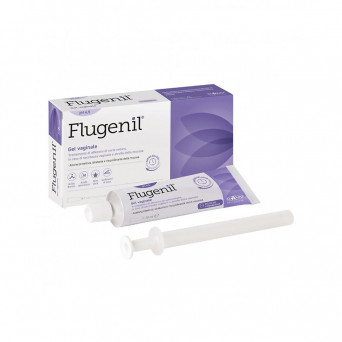 Flugenil vaginal gel treatment of various types of conditions, in cases of vaginal dryness and mucosal atrophy.