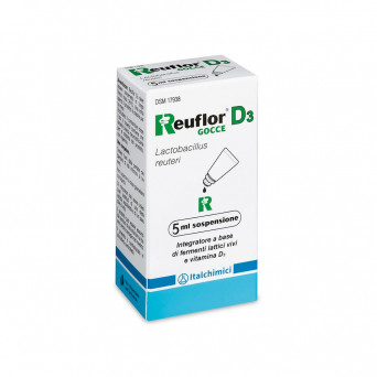 Reuflor D3 drops 5 ml food supplement useful for promoting the balance of intestinal bacterial flora