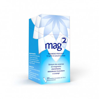 Mag2 sachets symptoms of magnesium deficiency: tiredness, muscle weakness and cramps.