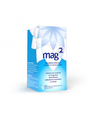 Mag2 sachets symptoms of magnesium deficiency: tiredness, muscle weakness and cramps.