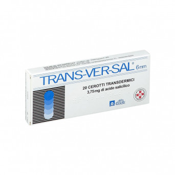 Transversal 20 patches indicated for the treatment of common warts, calluses and corns.