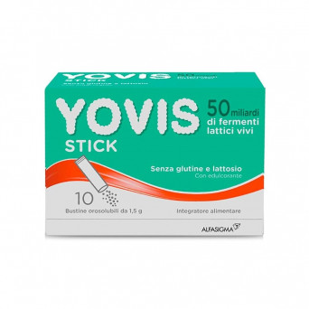 Yovis stick 10 sobres complemento alimenticio útil para favorecer el equilibrio de la flora bacteriana intestinal alterada