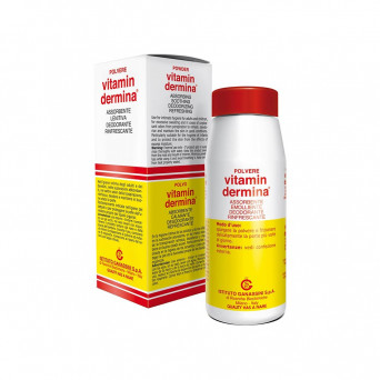 Vitamindermina powder 100 g indicated for intimate hygiene in case of heavy sweating