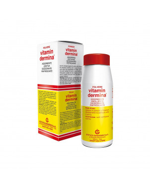 Vitamindermina powder 100 g indicated for intimate hygiene in case of heavy sweating