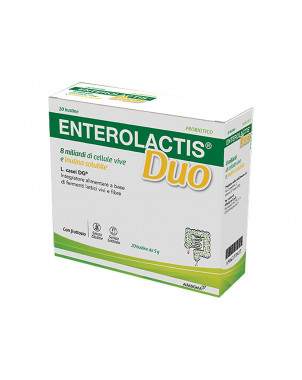 Enterolactis Duo 20 bustine integratore alimentare di fermenti lattici vivi e fibre