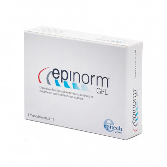 Epinorm gel 5 single dose intended for the topical treatment of skin lesions