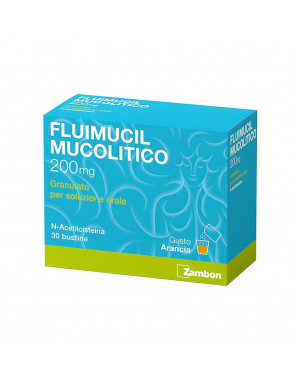 Fluimucil mucolytic 200 mg 30 sachets indicated in the treatment of respiratory diseases