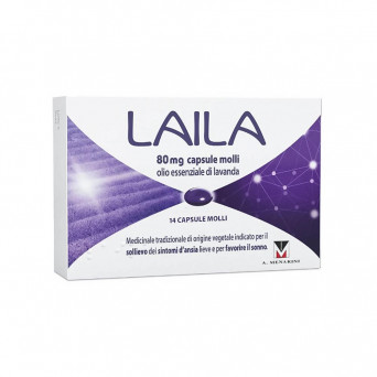 Laila 14 capsules molles Indiqué pour le soulagement des symptômes légers d'anxiété et pour favoriser le sommeil