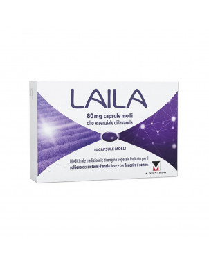 Laila 14 capsules molles Indiqué pour le soulagement des symptômes légers d'anxiété et pour favoriser le sommeil