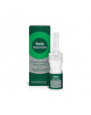 Rinazina doppia azione aerosol nasal 10 ml para la congestión nasal y la rinorrea (secreción nasal)