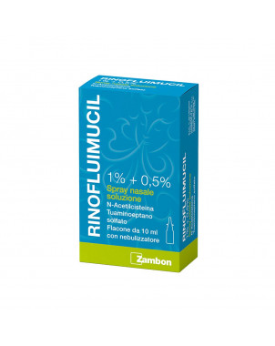 Rinofluimucil spray nasal 10 ml diluyente y descongestionante nasal indicado en el tratamiento de la rinitis