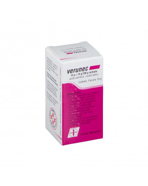 Verunec collodion 10 g indicated for the treatment of common warts, mosaic plantar warts, calluses and corns.