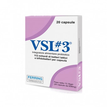 VSL3 20 cápsulas complemento alimenticio a base de probióticos para el equilibrio de la flora intestinal