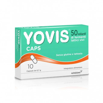 Yovis Caps 10 cápsulas útiles para favorecer el equilibrio de la flora bacteriana intestinal alterada.