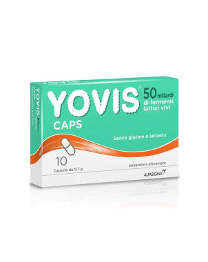 Yovis Caps 10 cápsulas útiles para favorecer el equilibrio de la flora bacteriana intestinal alterada.