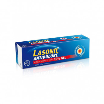 Lasonil antidolore 10% gel per il trattamento locale di contusioni, distorsioni, mialgie, strappi muscolari, torcicollo.