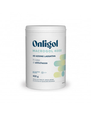 Onligol Macrogol 4000 solución oral 400 g con acción laxante en caso de estreñimiento