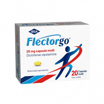 Flectorgo 25 mg 20 cápsulas blandas útil para el tratamiento de dolores reumáticos y musculares