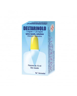 Deltarinol Nasenspray 15 ml, abschwellendes Mittel, nützlich zum Befreien einer verstopften Nase