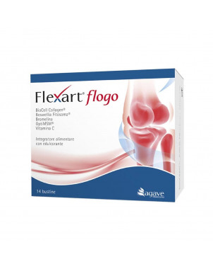 Flexart Flogo 14 sachets food supplement indicated to combat the symptoms deriving from joint disorders