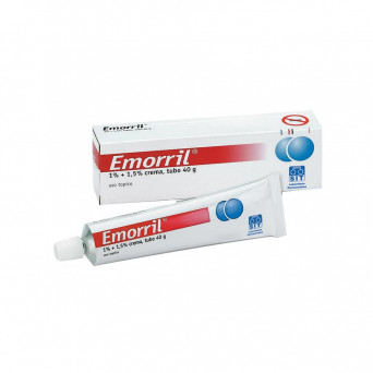 Emorril 1% + 1.5% cream 40 g indicated for the treatment of internal and external hemorrhoids