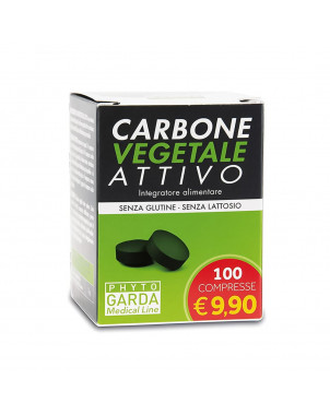 Activated vegetable carbon 100 tablets food supplement that helps reduce excessive flatulence