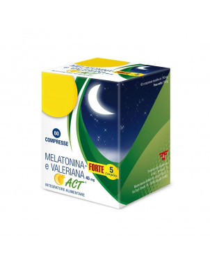 Melatonina Act 1 mg + valeriana + 5 forte complex 60 compresse integratore alimentare di melatonina e valeriana