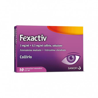 Fexactiv collirio 10 flaconcini 0,5 ml doppia azione antiallergica e decongestionante occhi