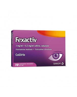 Fexactiv collirio 10 flaconcini 0,5 ml doppia azione antiallergica e decongestionante occhi