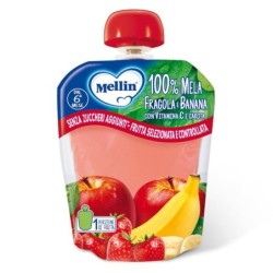 Mellin pouch mela fragola banana 6 mesi+ Confezione da 90 g