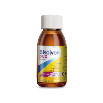 Bisolvon Duo emollient 100 ml syrup calms dry cough and soothes irritated throat