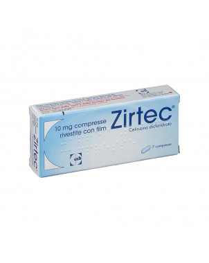 Zirtec 10 mg 7 tablets indicated in the treatment of nasal and ocular symptoms of allergic rhinitis