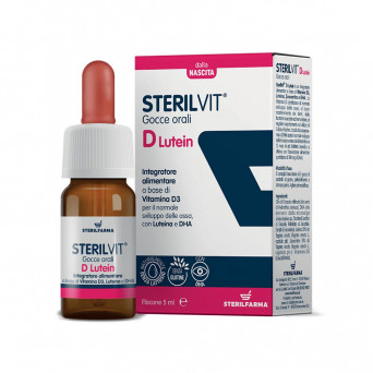 Sterilvit D Lutein drops based on Vitamin D3 for the normal development of bones with Lutein and DHA