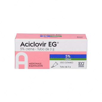 Aciclovir EG 5% cream 3 g indicated in the treatment of infections caused by the Herpes Simplex virus