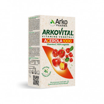 Arkovital Acerola 1000 30 compresse masticabili vitamina C naturale 100% di origine vegetale