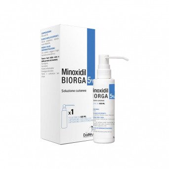 Minoxidil Biorga 5% cutaneous solution 60 ml indicated in case of hair loss or weakening