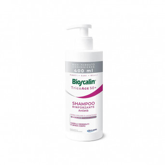 Bioscalin TricoAge 50+ Rinforzante antietà shampoo 400 ml Dona volume e lucentezza ai capelli indeboliti e senza corpo